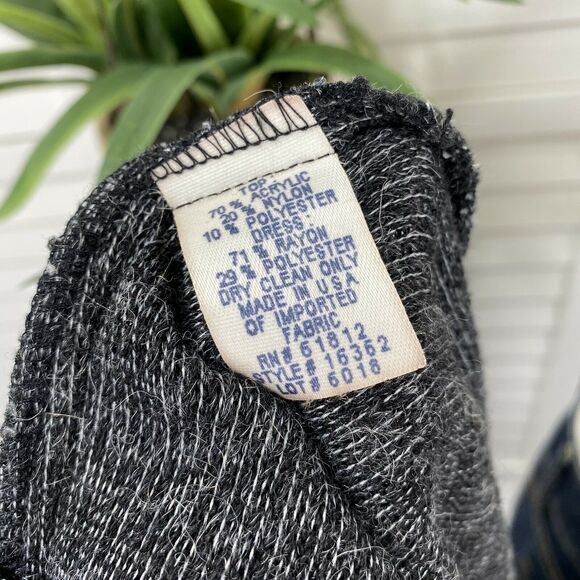 Vtg Yves Cossette Depeche Mode Cropped Fuzzy Gray Knit Sweater Top Womens Size L - Picture 7 of 7